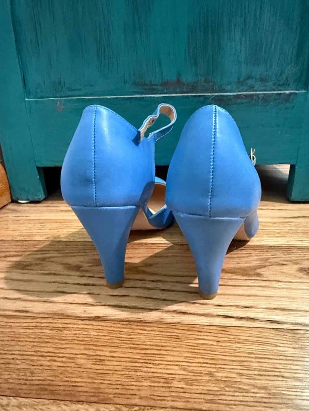 Chase + Chloe Bright Blue Mary Jane Pumps with Ankle Strap - Picture 3 of 4